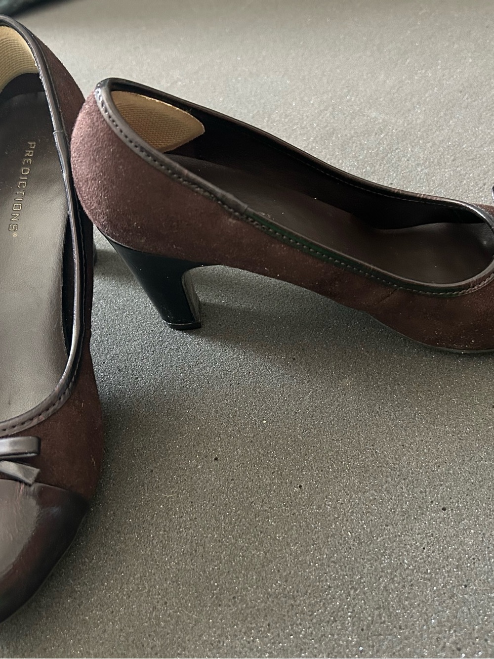 Predictions Brown Suede Mid Heel Pumps